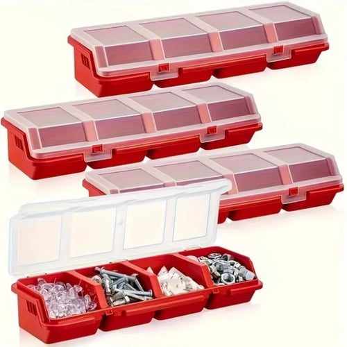 1/2Pcs Multi-Compartment Organizer Box for Screws & Small Parts - Durable Hardware Jewelry Box Plastic Storage Container