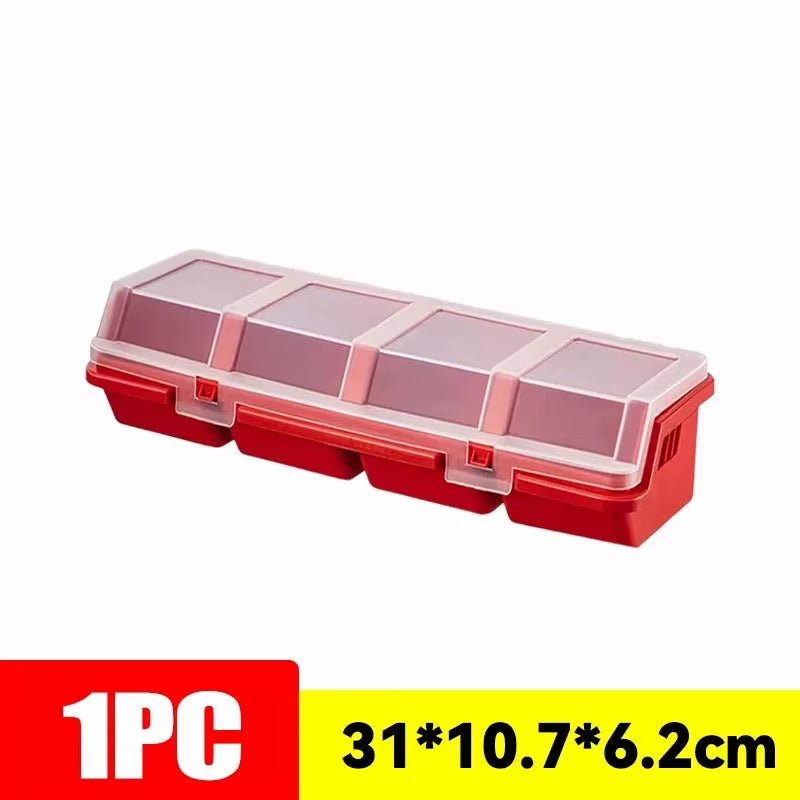 1/2Pcs Multi-Compartment Organizer Box for Screws & Small Parts - Durable Hardware Jewelry Box Plastic Storage Container