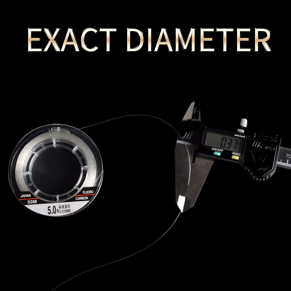 50M Ture 100% Fluorocarbon Fishing Line Sink Monofilament Fluorocarbon Line Carbon Fiber Leader Fishing Line Invisible