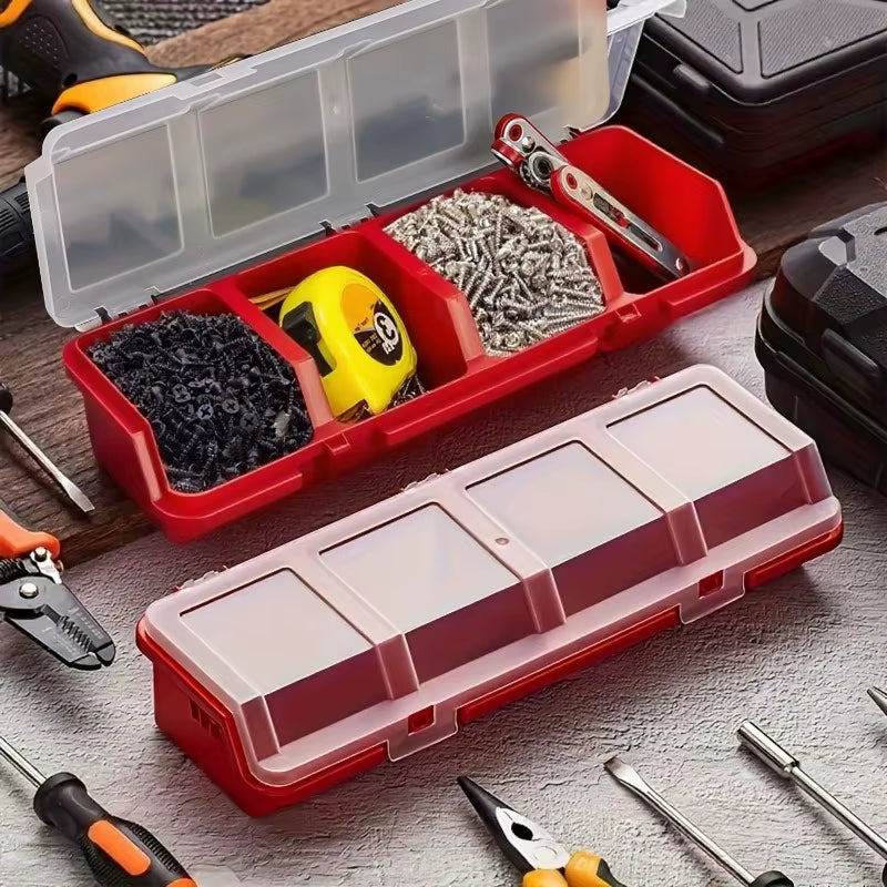 1/2Pcs Multi-Compartment Organizer Box for Screws & Small Parts - Durable Hardware Jewelry Box Plastic Storage Container