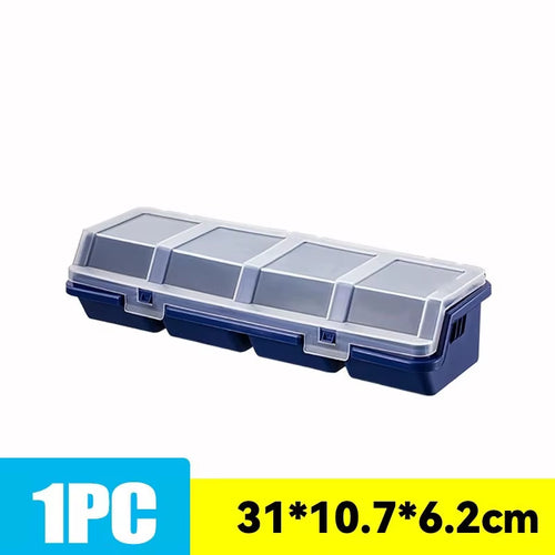1/2Pcs Multi-Compartment Organizer Box for Screws & Small Parts - Durable Hardware Jewelry Box Plastic Storage Container