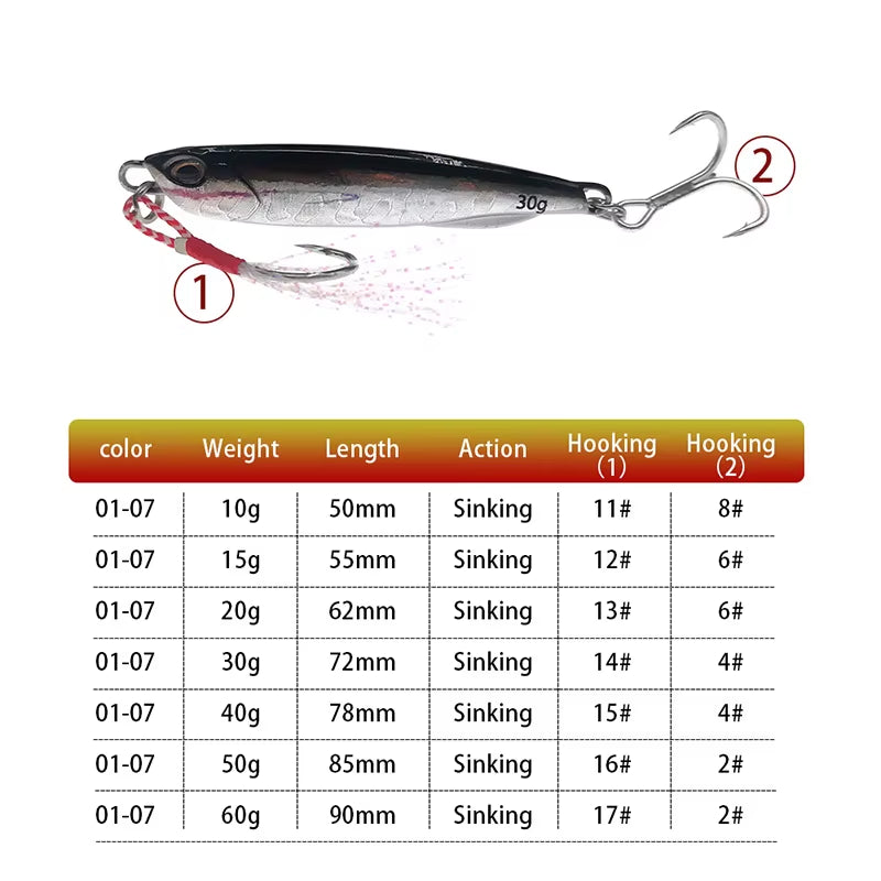 2021 Japen Metal Cast Jig Spoon 10/15/20/30/40/50G Shore Casting Jigging Fish Sea Bass Fishing Lure Artificial Bait Tackle