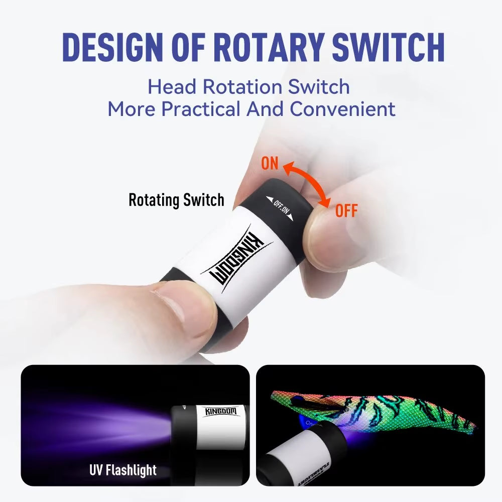 5.3Cm*2Cm Flashlight Fishing Tackle USB Interface Mini Easy to Carry Use Rechargeable Plastic Fishing Flashlight Tools